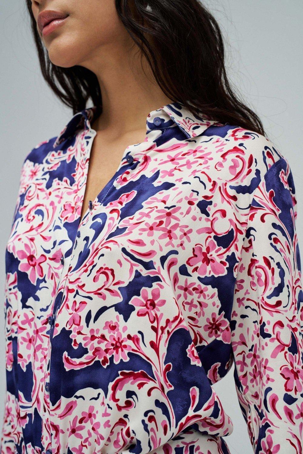 Shirt With Floral Pattern, Blue, large image number 4