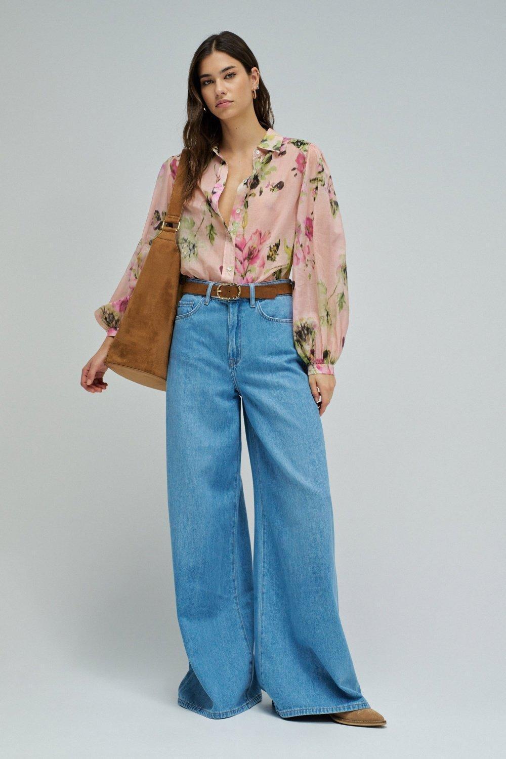 Floral Pattern Shirt, Light Pink, large image number 1