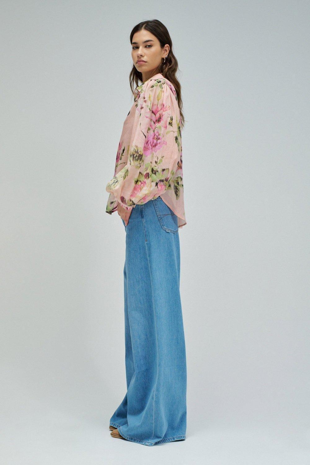 Floral Pattern Shirt, Light Pink, medium