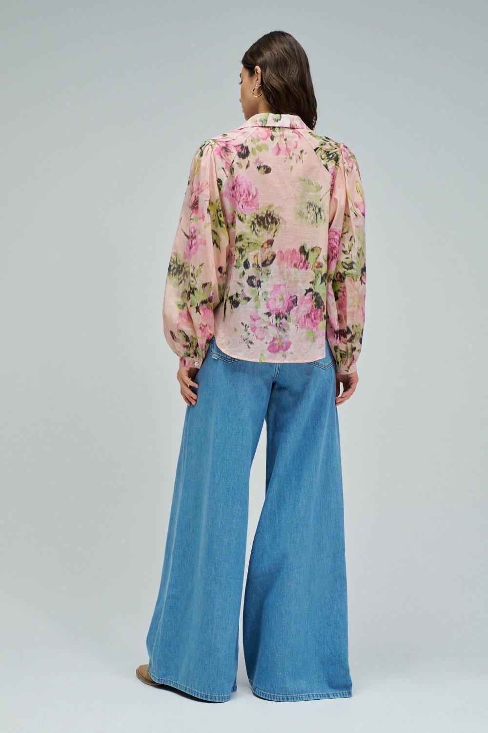 Floral Pattern Shirt, Light Pink, large image number 3