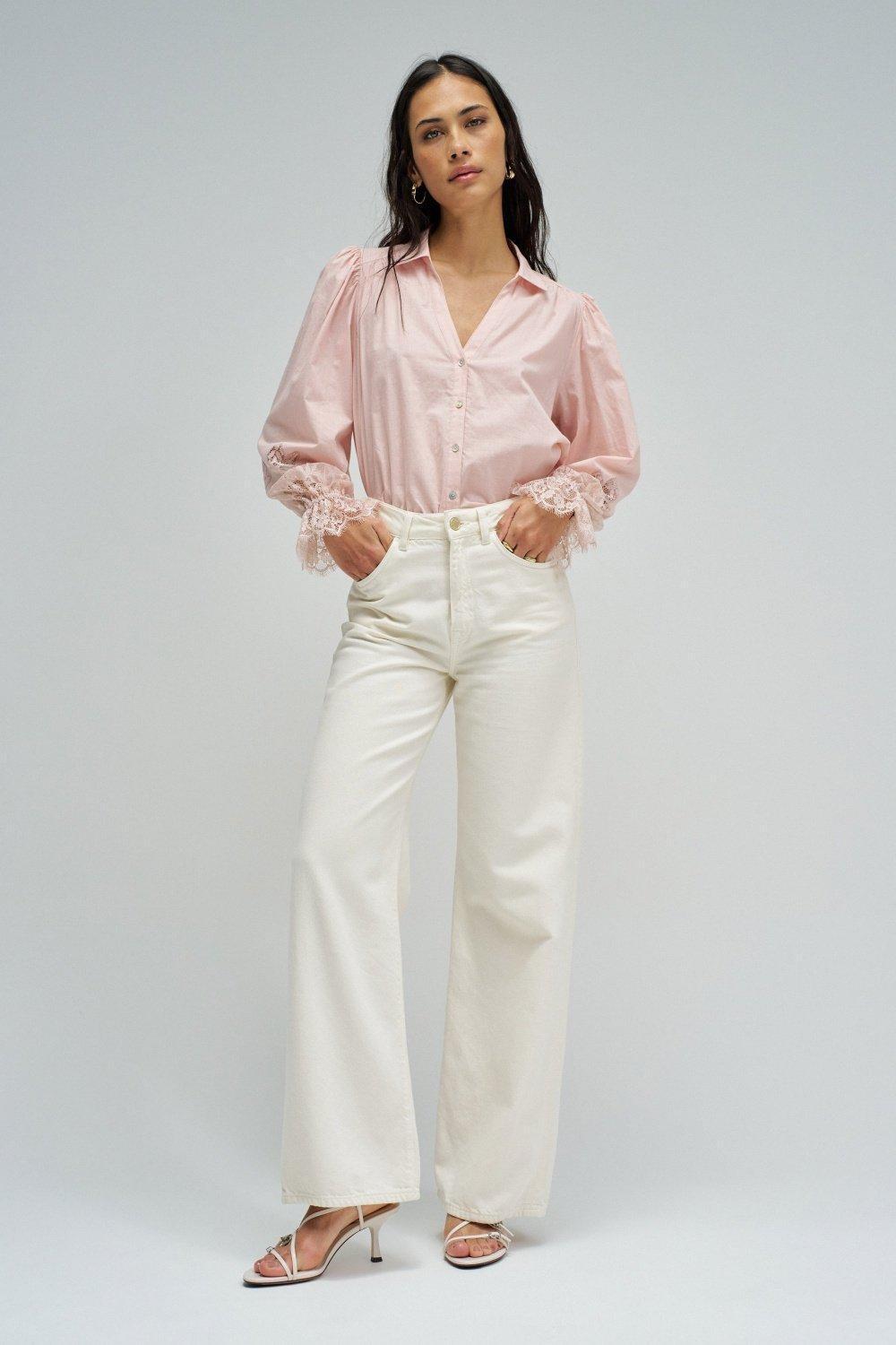 Shirt With Lace, Light Pink, large image number 1