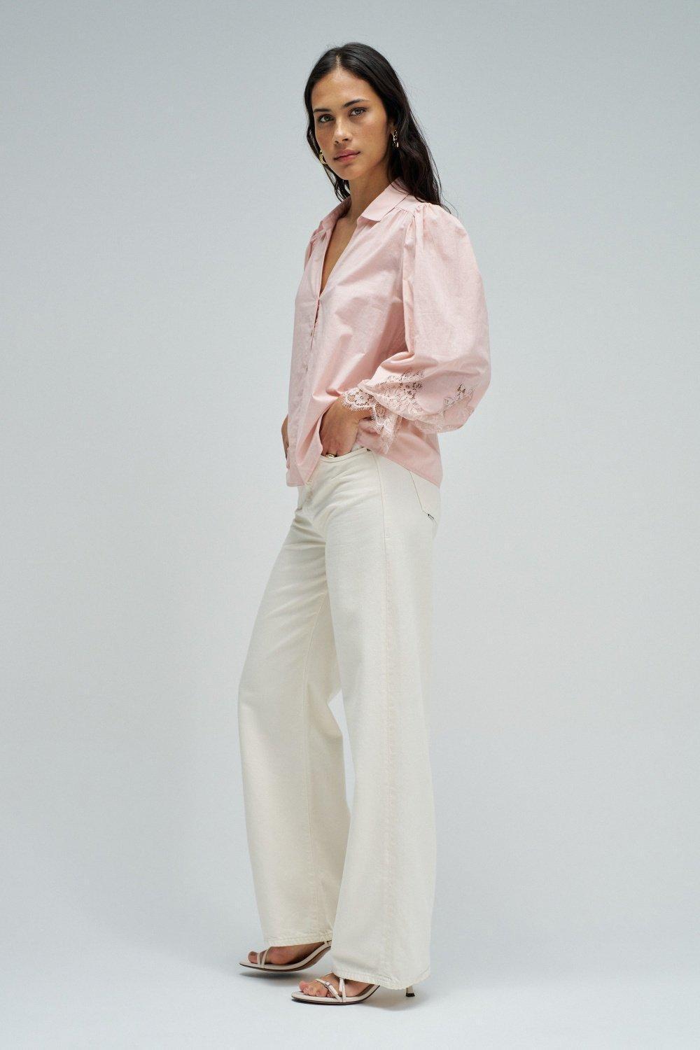 Shirt With Lace, Light Pink, large image number 2