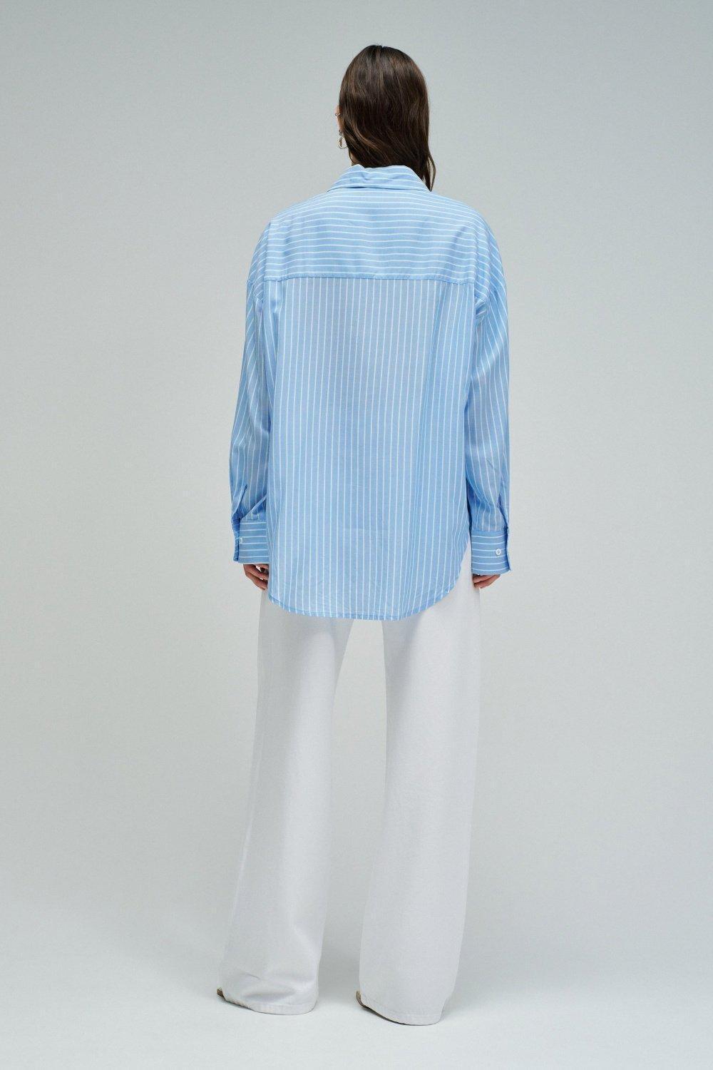 Striped Shirt With Lace, White, large image number 3
