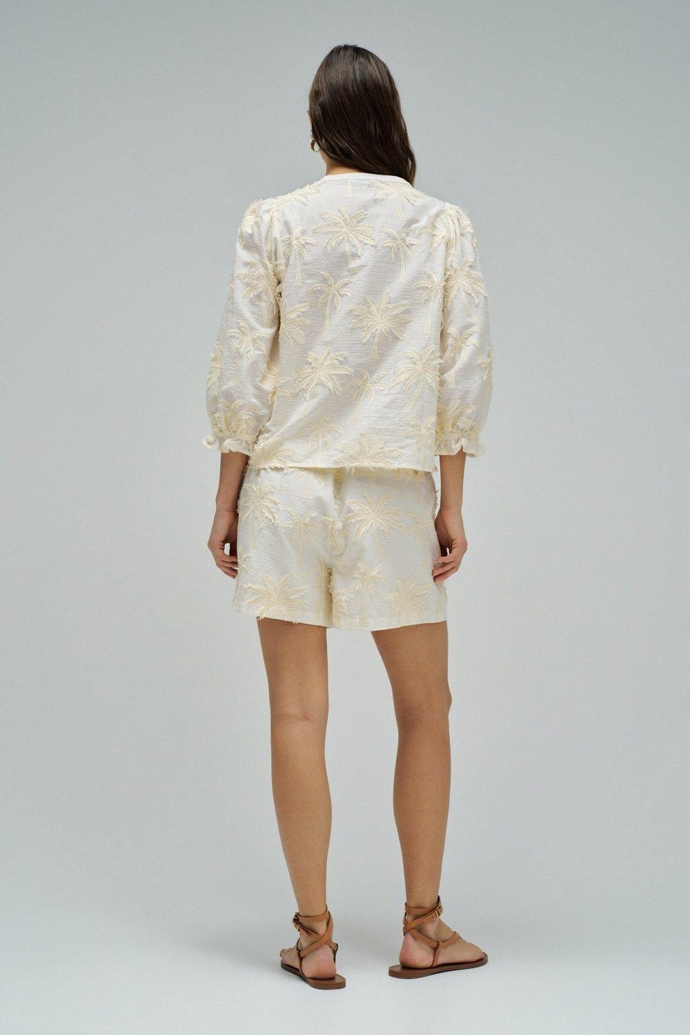 Blouse With Three Dimensional Effect, White, large image number 3