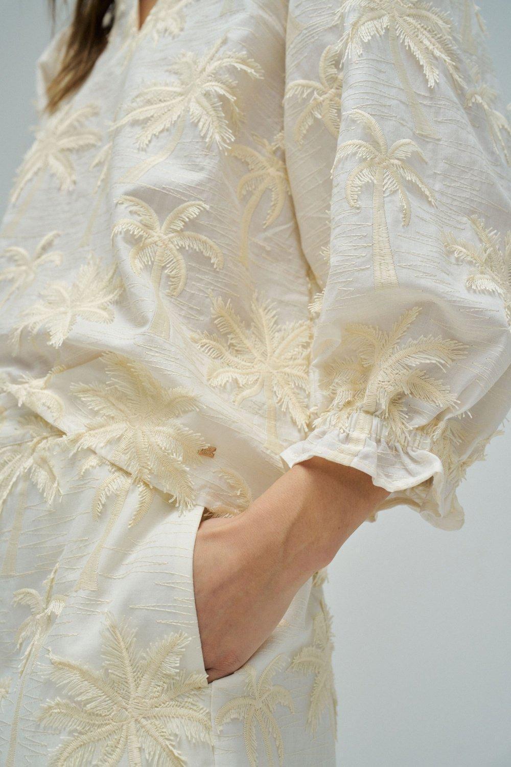 Blouse With Three Dimensional Effect, White, large image number 4