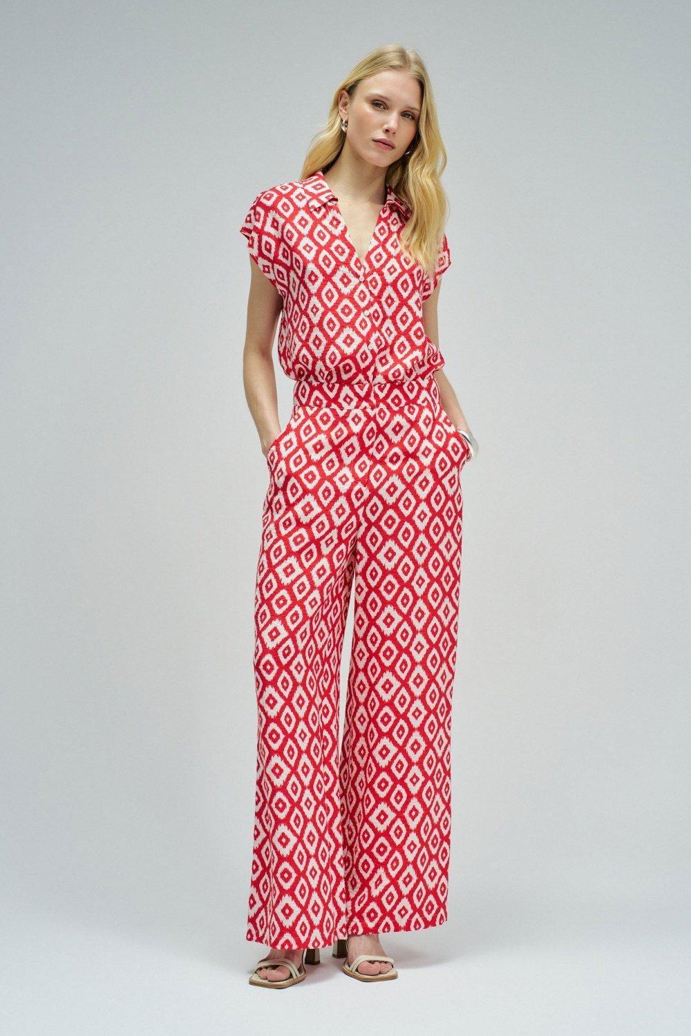 Blouse With Pattern, White, medium