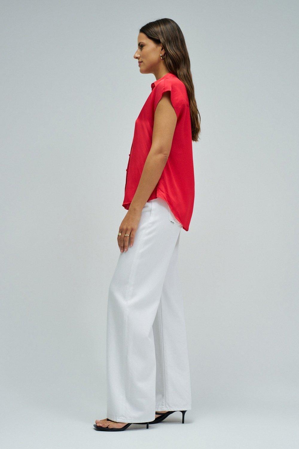Blouse With Pattern, Red, medium