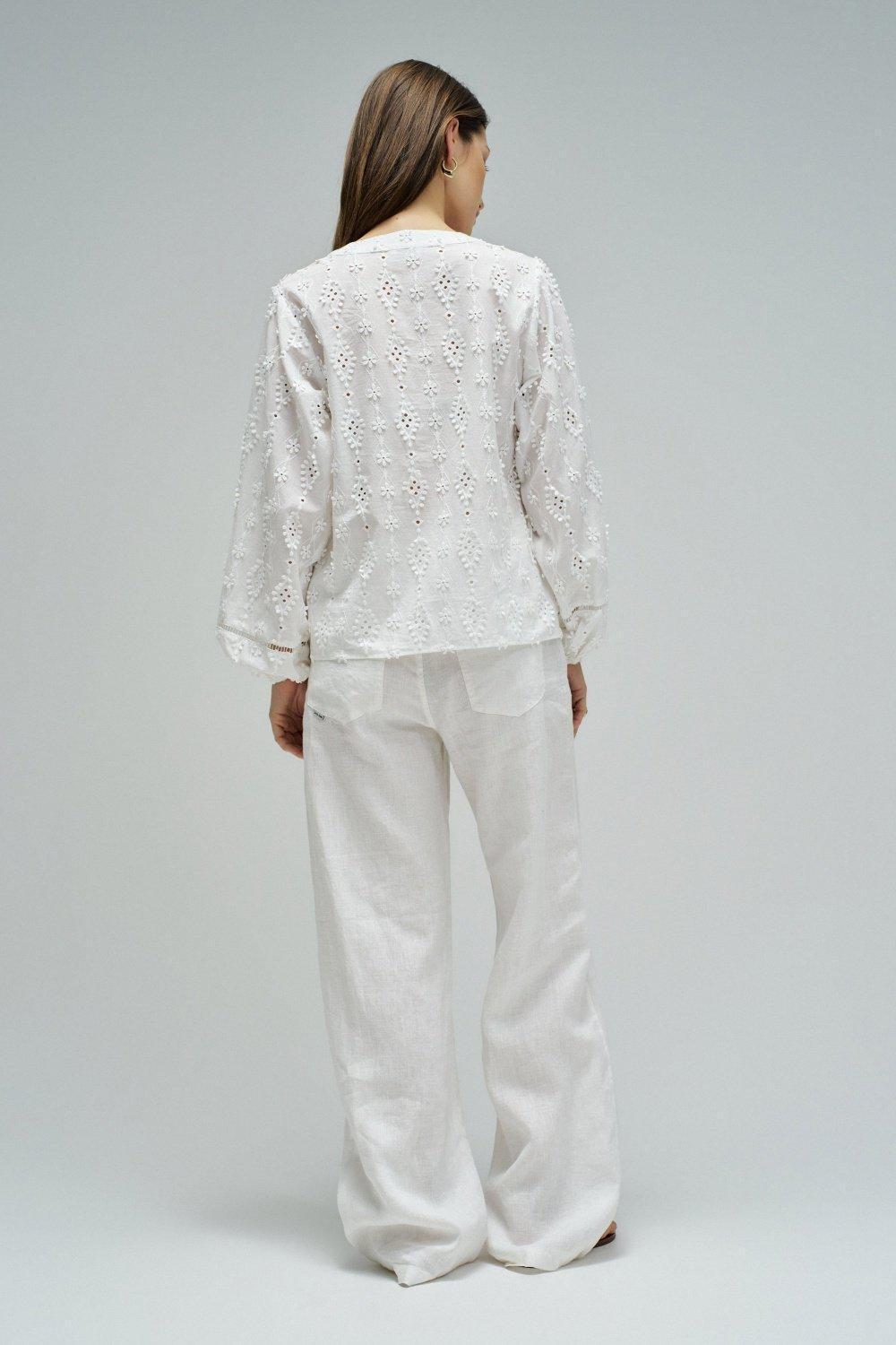 Embroidered Blouse, White, large image number 3
