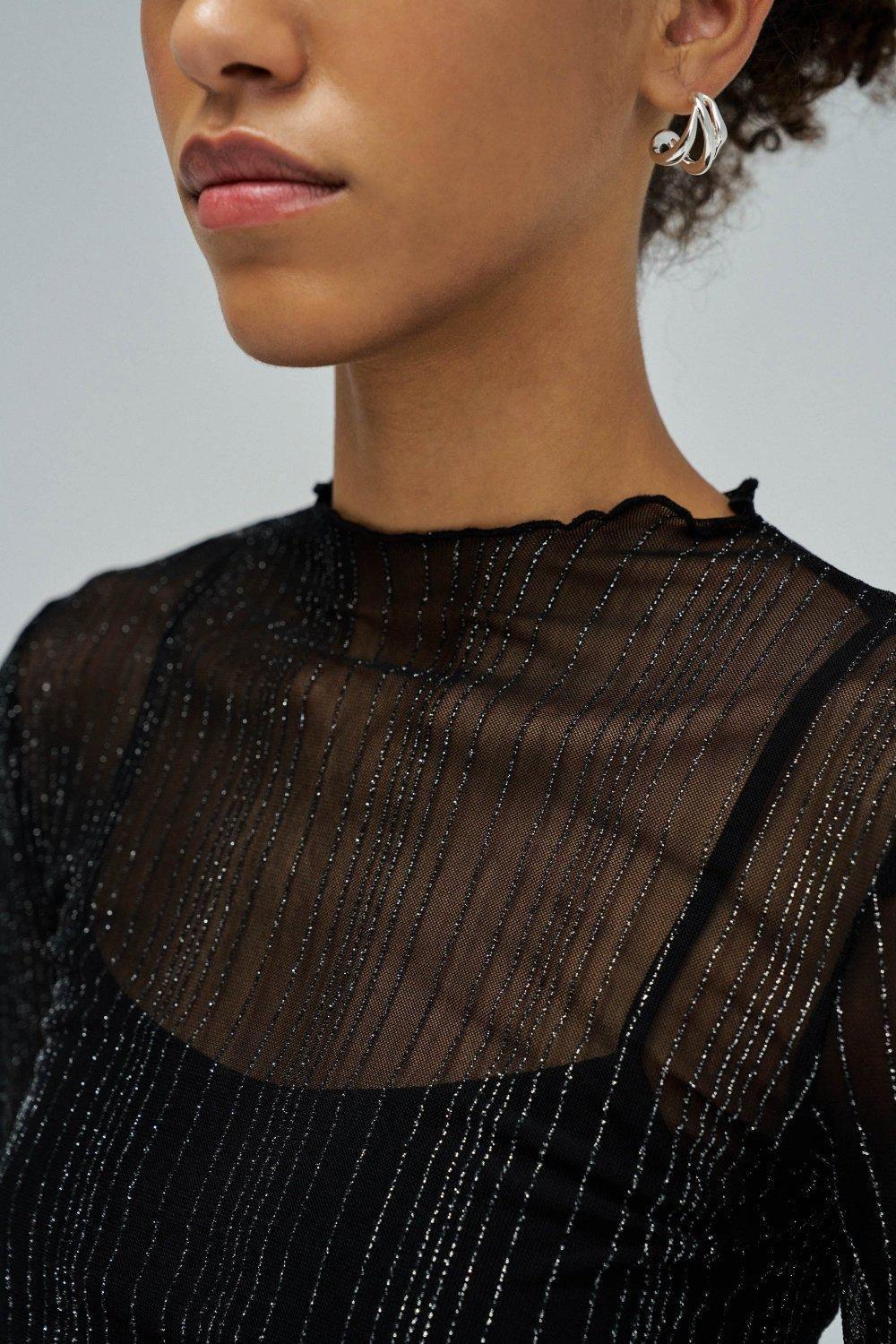 Tulle Sweater, Black, large image number 4