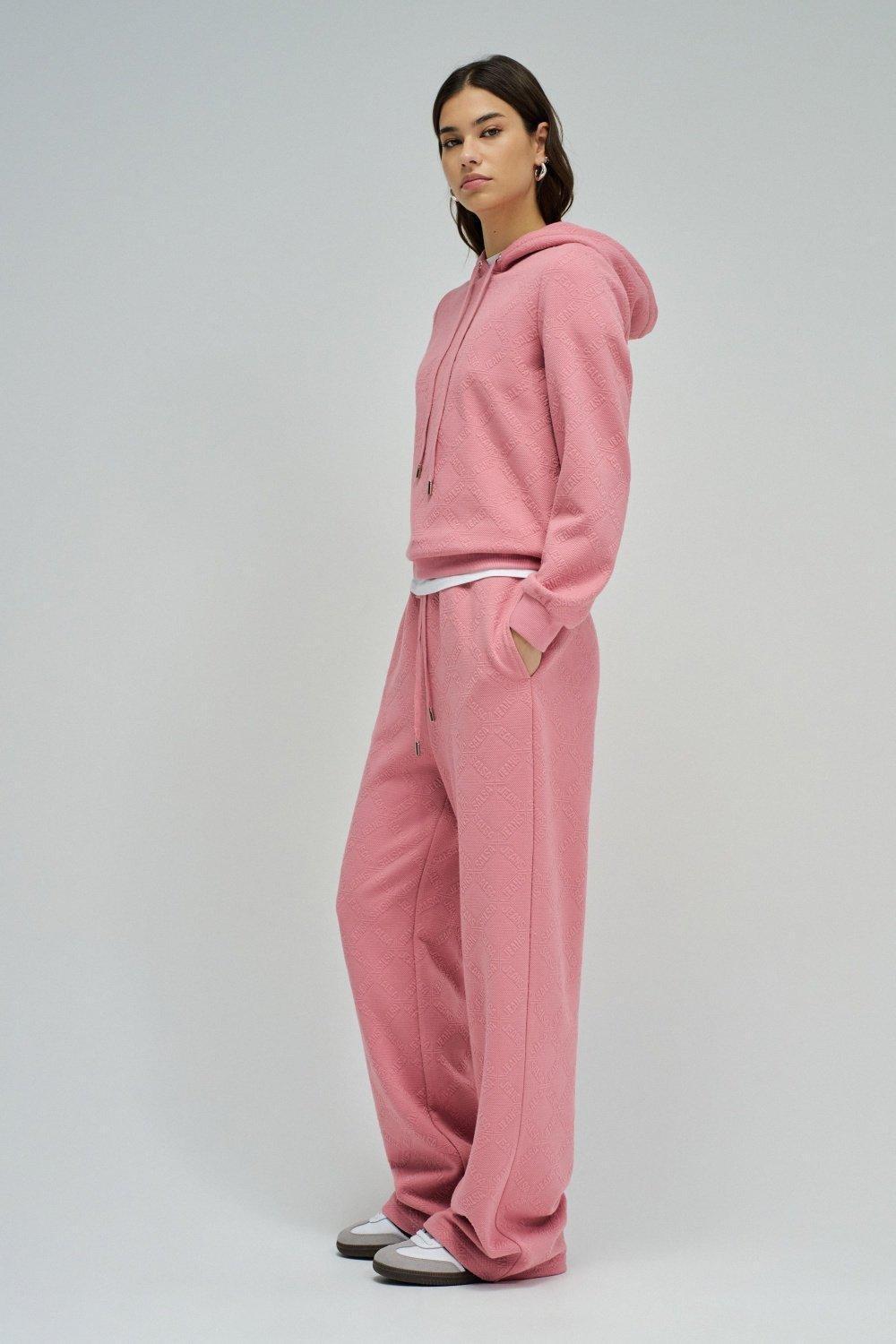 Hoodie With Jacquard, Pink, large image number 2