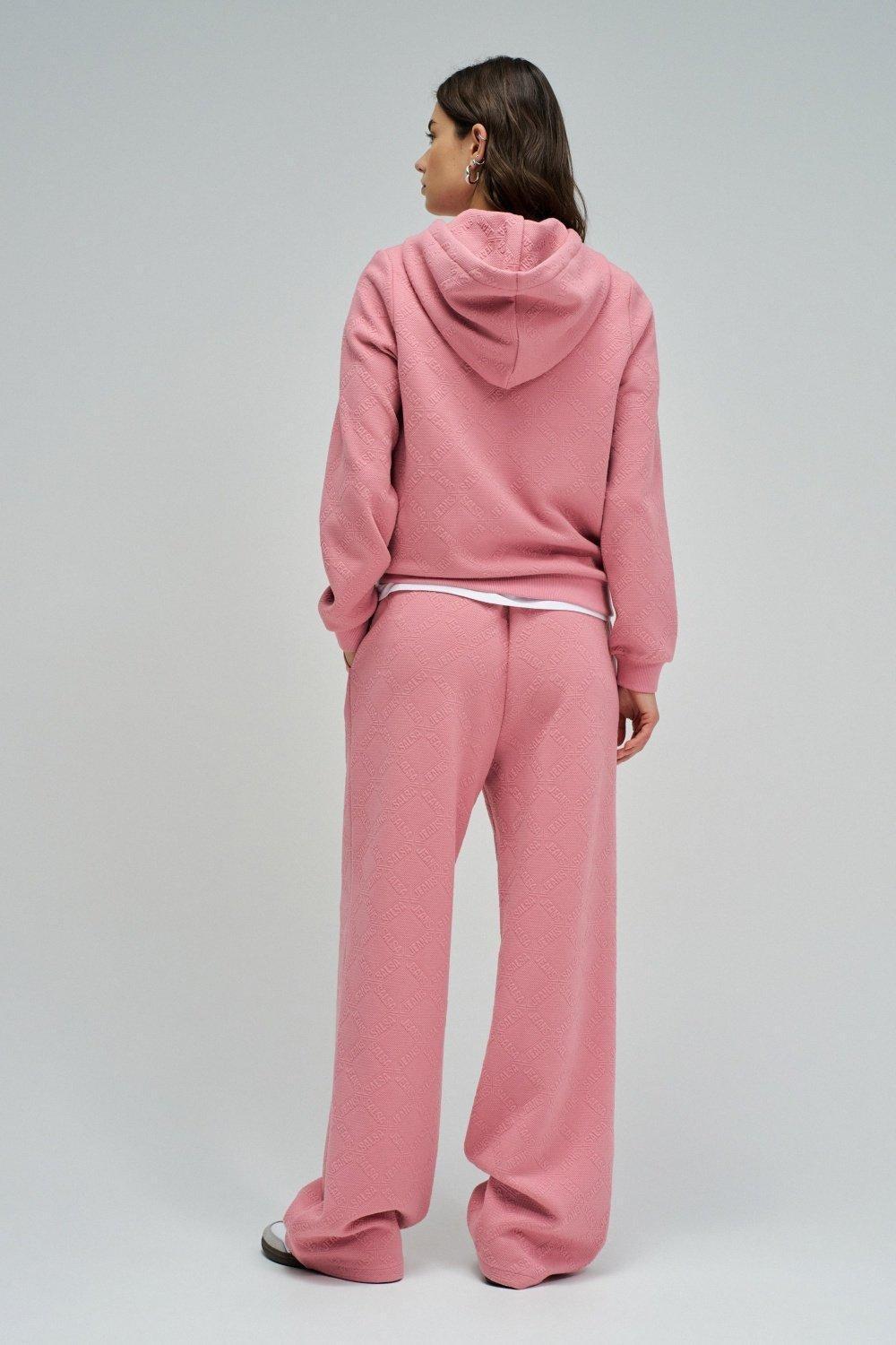 Hoodie With Jacquard, Pink, large image number 3