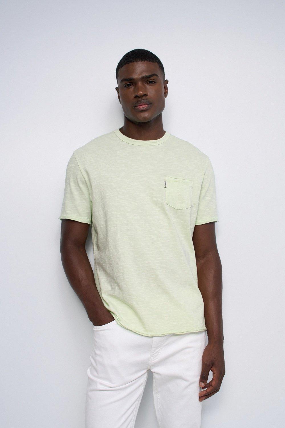 T Shirt With Pocket, Lime Green, medium
