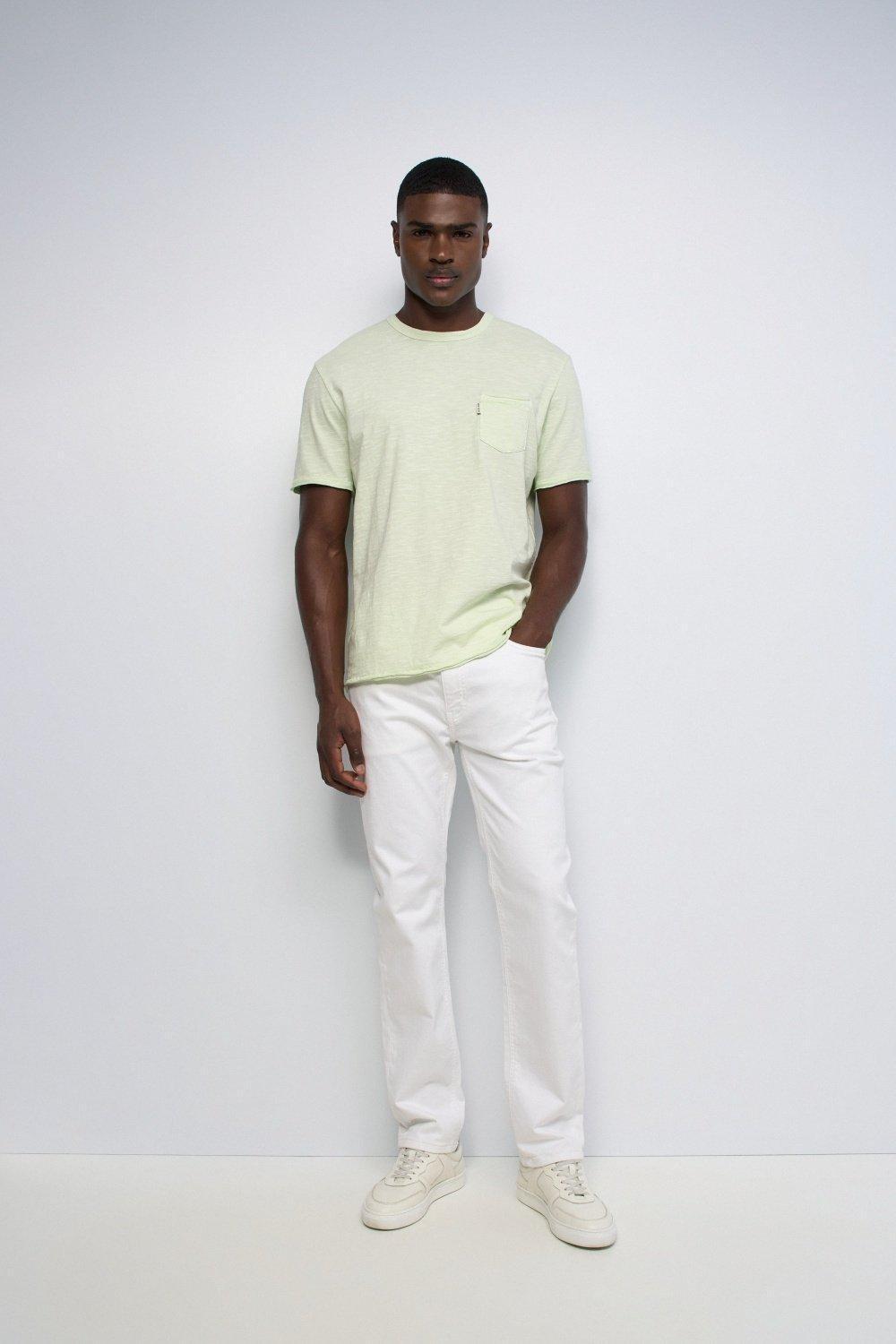 T Shirt With Pocket, Lime Green, medium