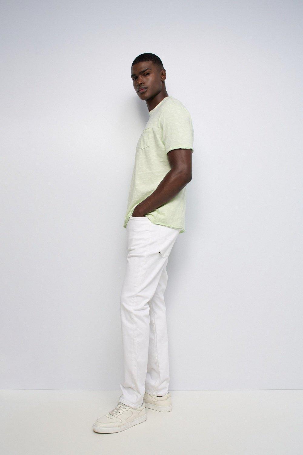 T Shirt With Pocket, Lime Green, medium