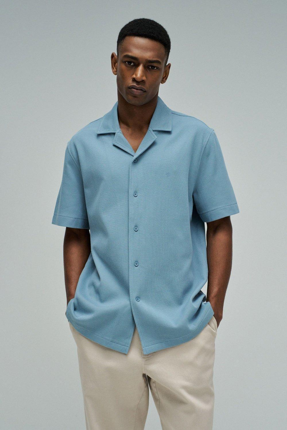Textured Shirt, Blue, large image number 0