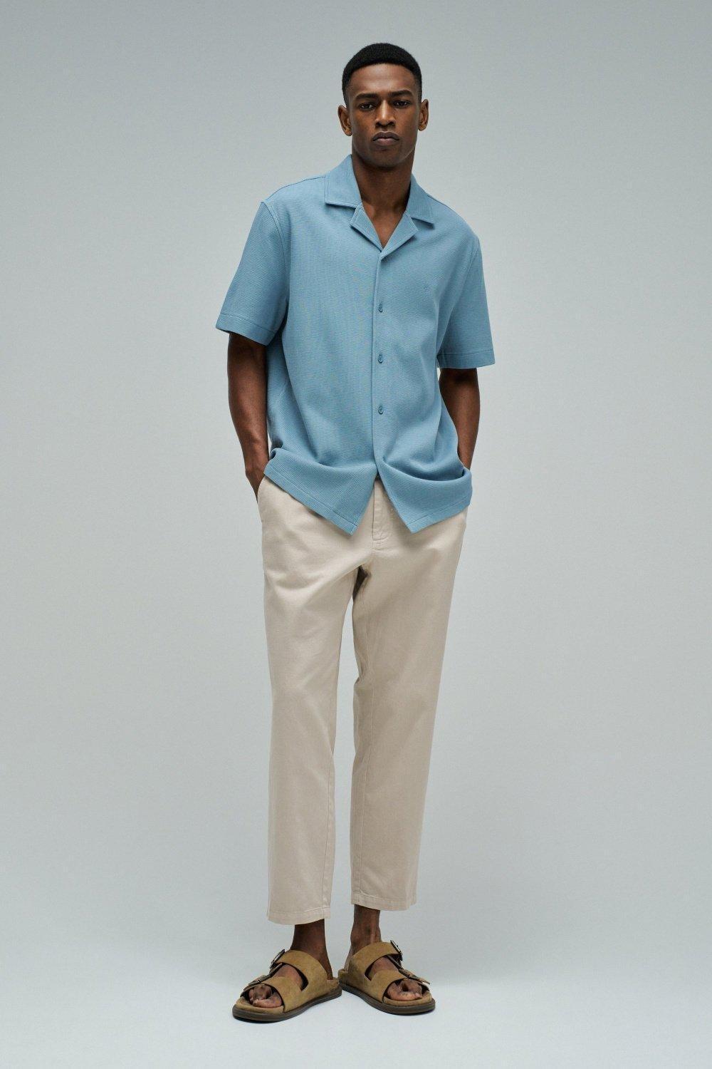 Textured Shirt, Blue, medium