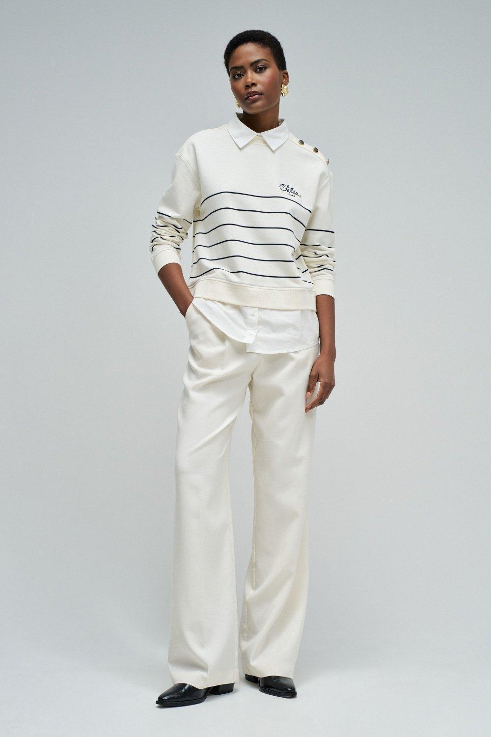 Combined T-Shirt With Shirt, Beige, medium