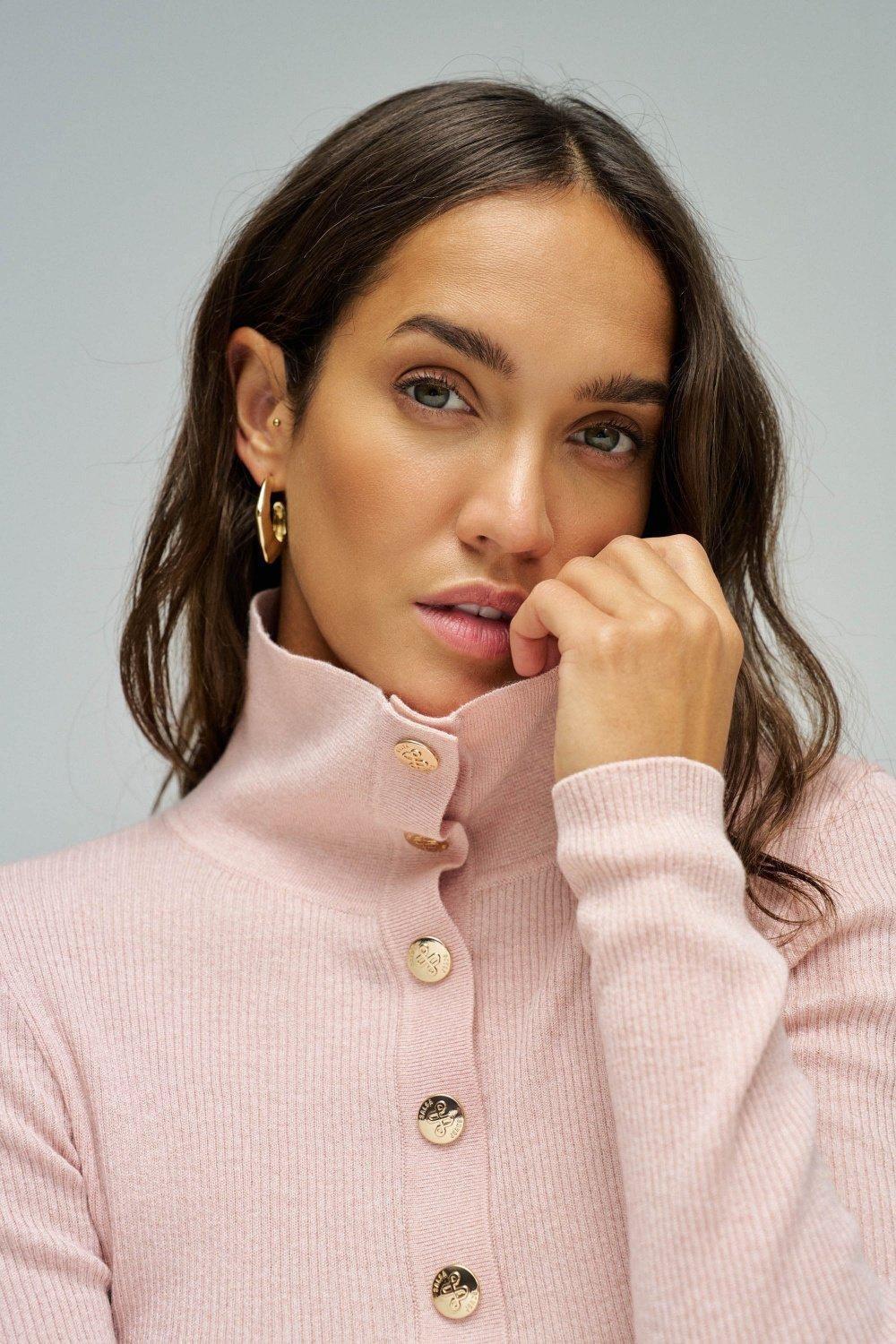 Polo With Gold Buttons, Pink, large image number 4