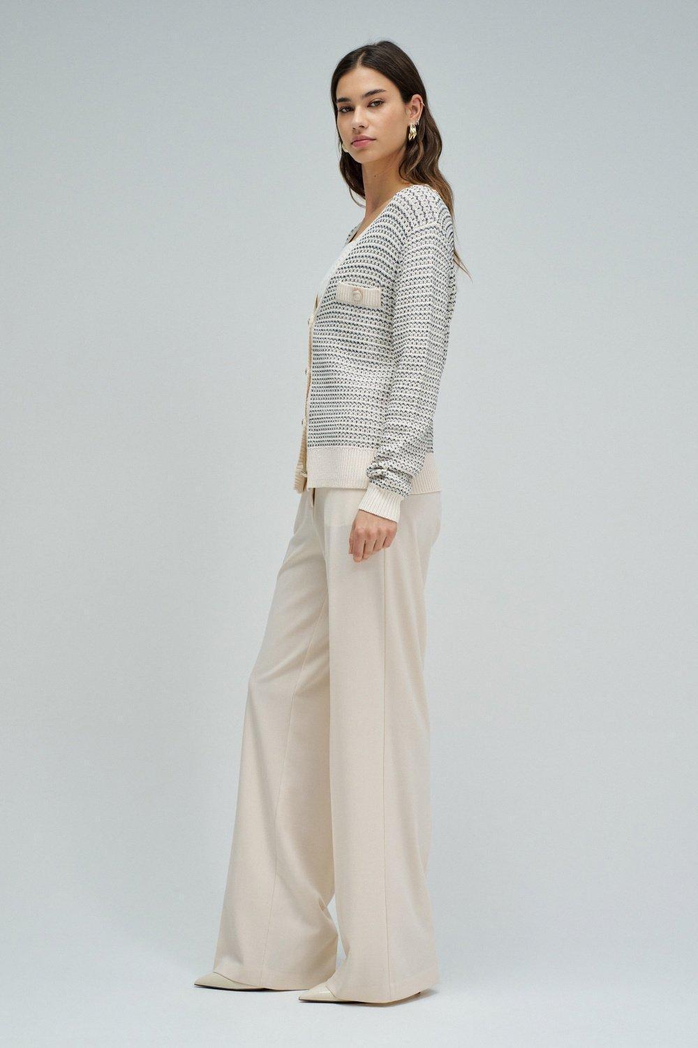 Chanel-Style Cardigan, Beige, large image number 2