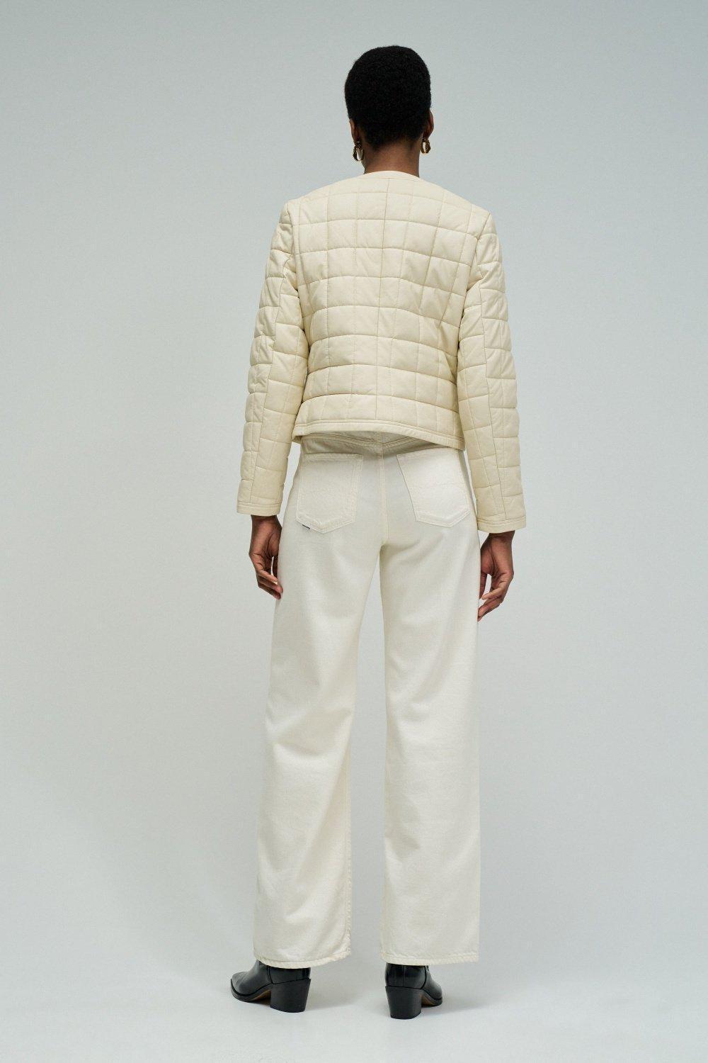 Padded Jacket Leather Effect, Beige, large image number 3