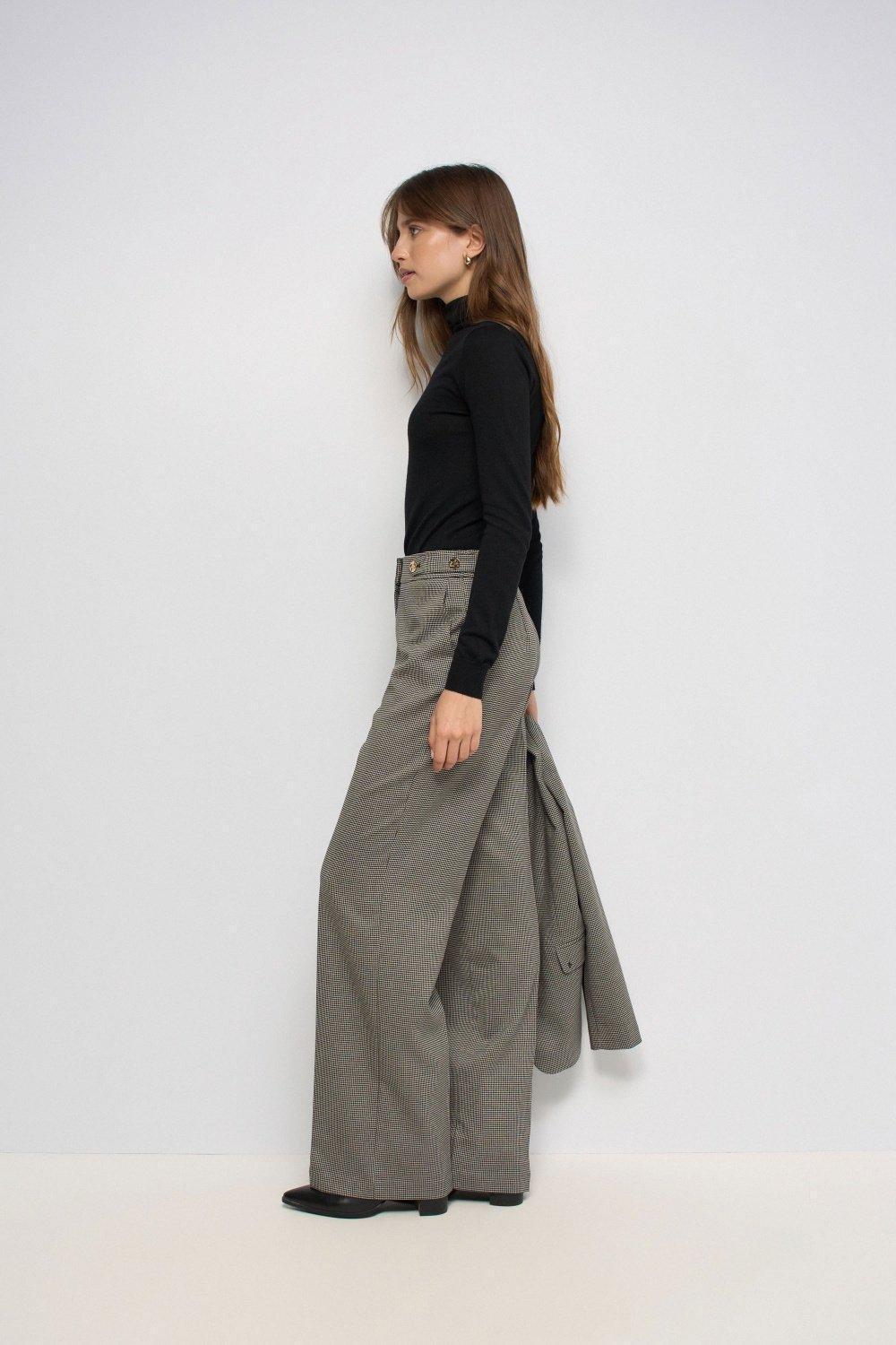 Straight-Leg Check Trousers, Grey, large image number 2
