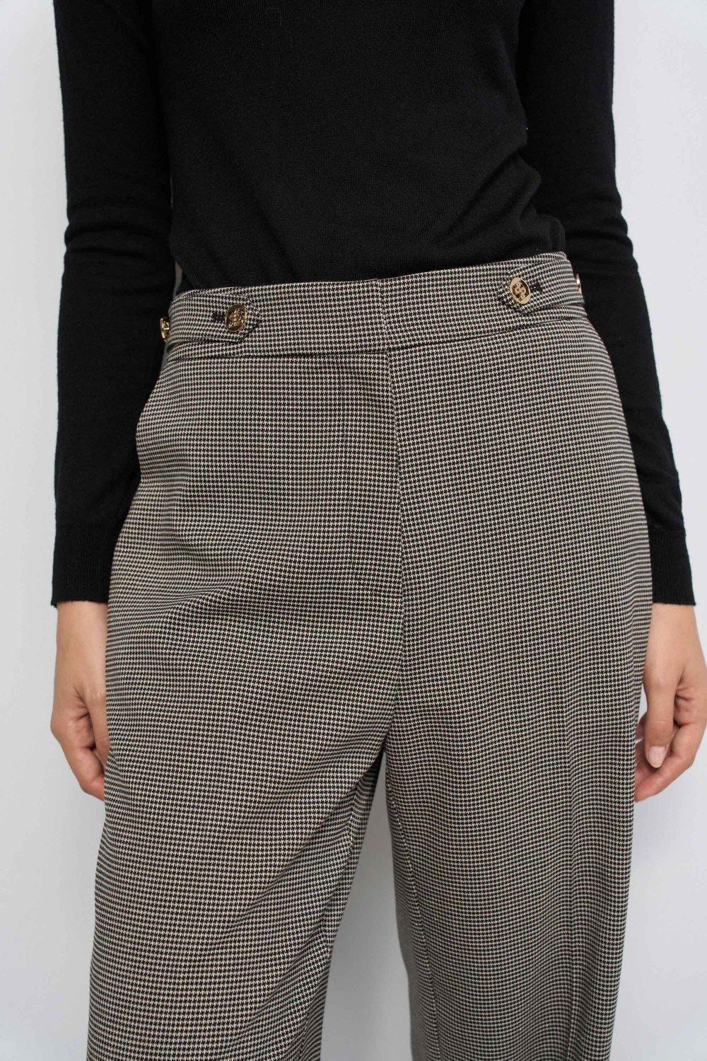 Straight-Leg Check Trousers, Grey, large image number 4