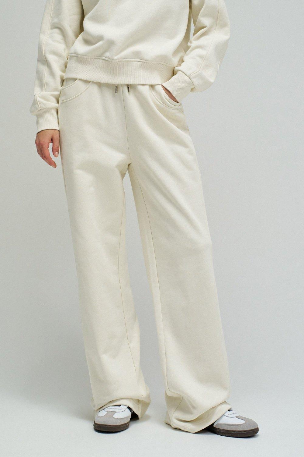 Joggers Pants With Branding, Beige, medium