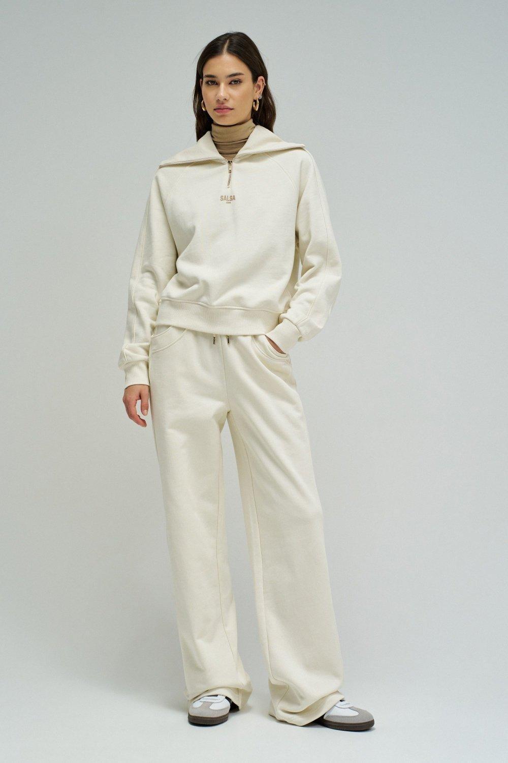 Joggers Pants With Branding, Beige, medium