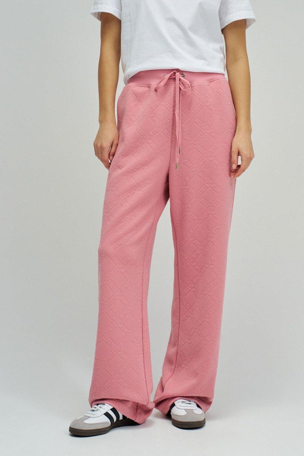 Joggers Pants With Jacquard, Pink, medium