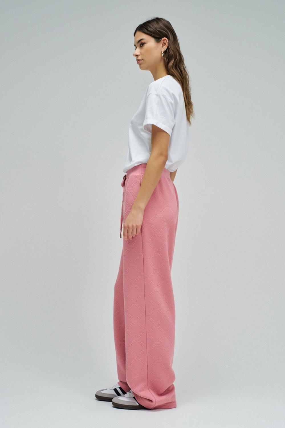 Joggers Pants With Jacquard, Pink, medium