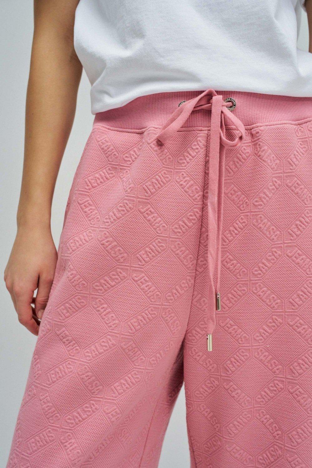 Joggers Pants With Jacquard, Pink, large image number 4