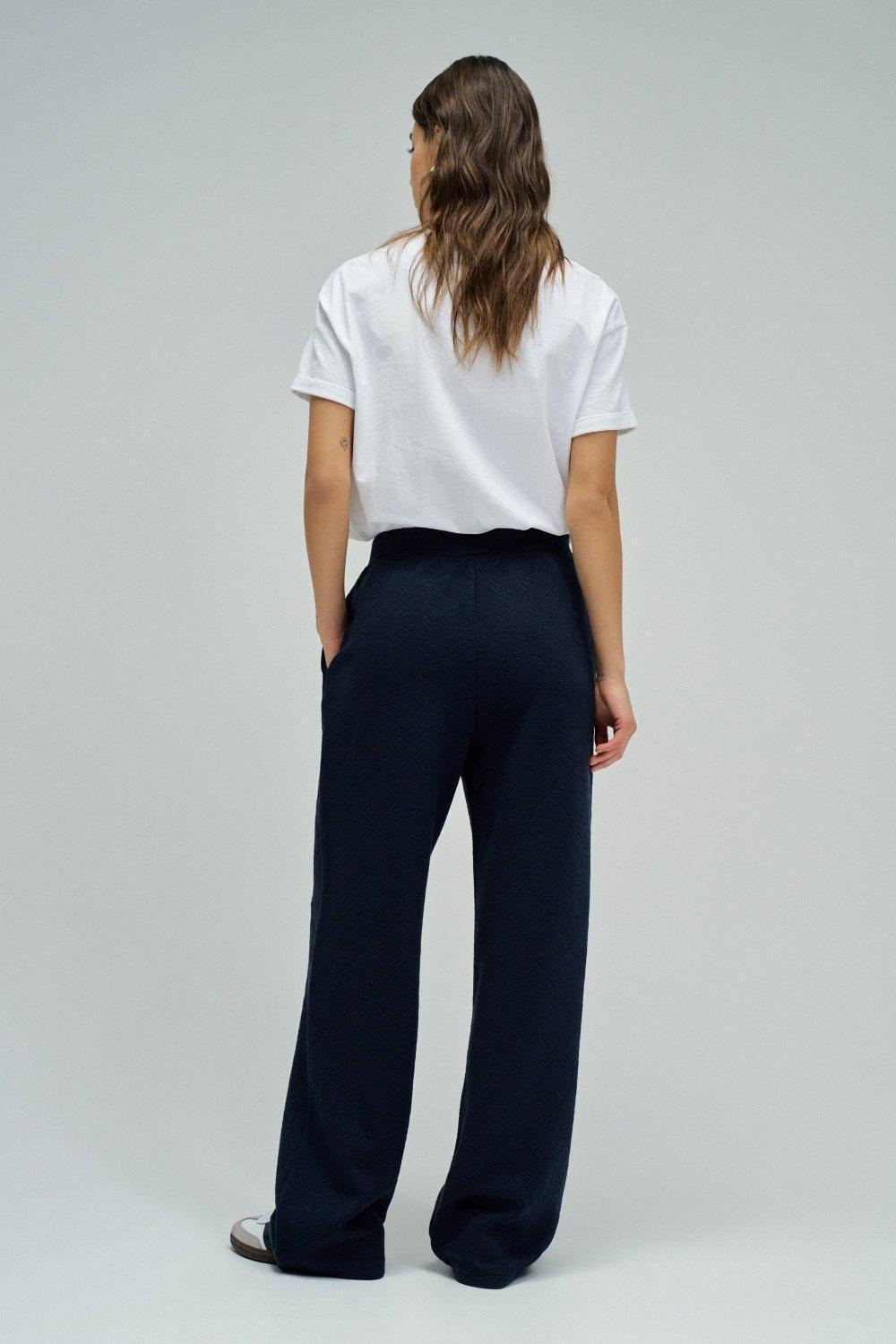 Joggers Pants With Jacquard, Navy, large image number 3