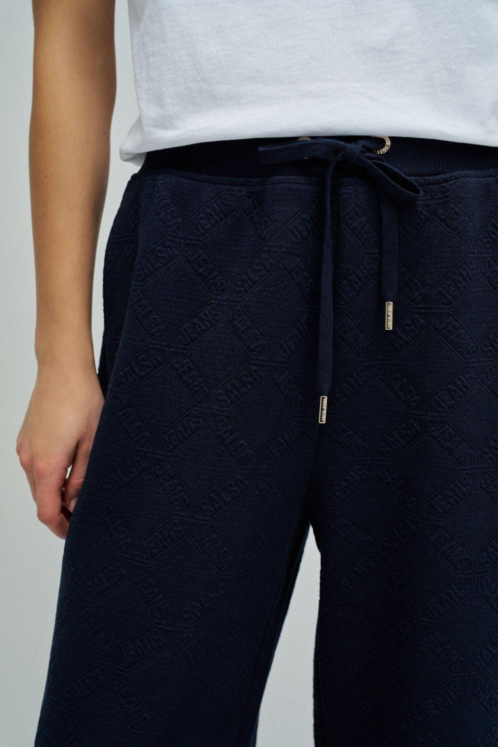 Joggers Pants With Jacquard, Navy, large image number 4