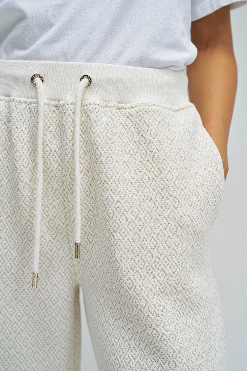 Jacquard And Lurex Joggers, Beige, large image number 4