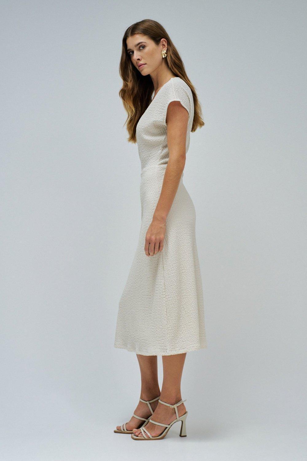 BEIGE DRESS WITH TEXTURE, , large image number 2