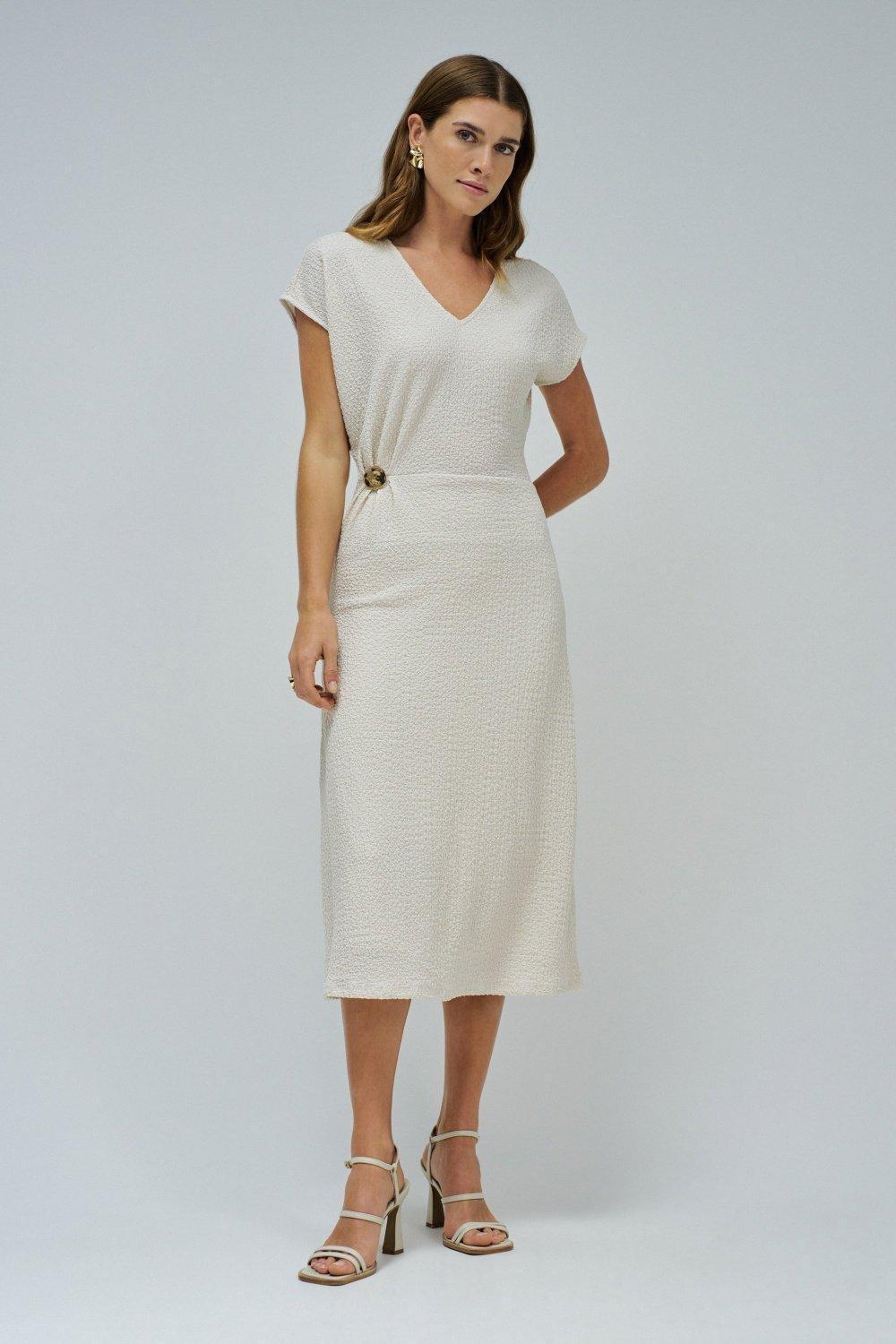 Dress With Texture&nbsp;, Beige, medium