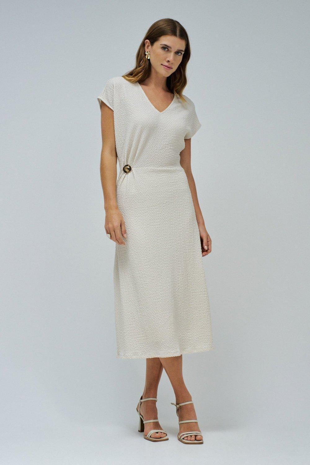Dress With Texture&nbsp;, Beige, medium