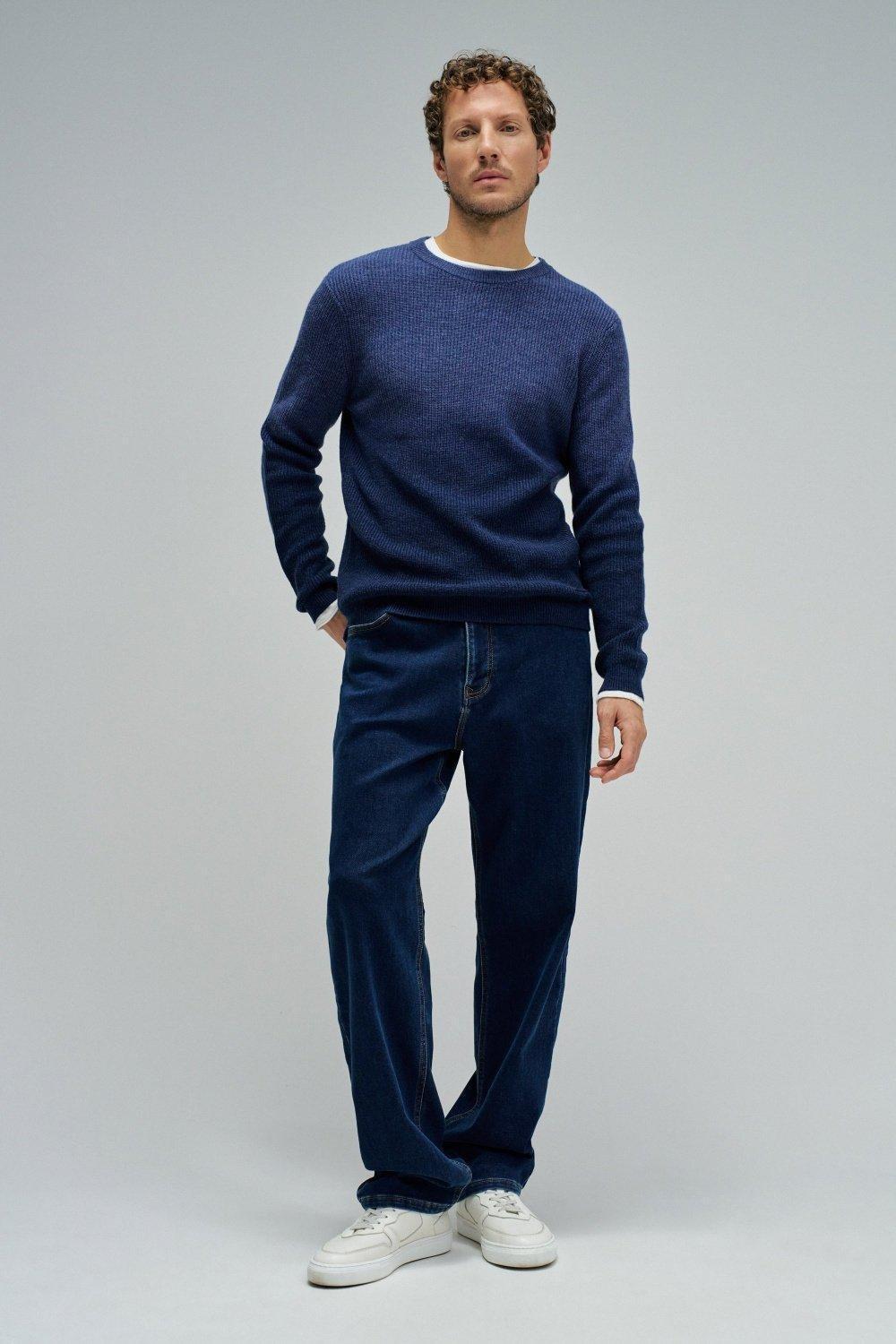 Wool Jumper With Gradient Effect, Navy, medium