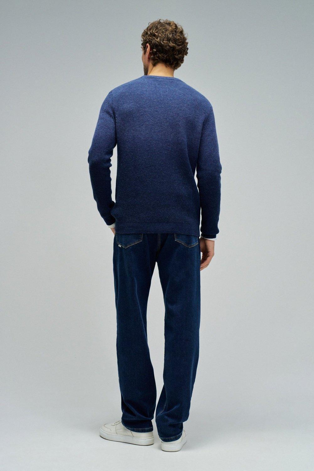 Wool Jumper With Gradient Effect, Navy, medium
