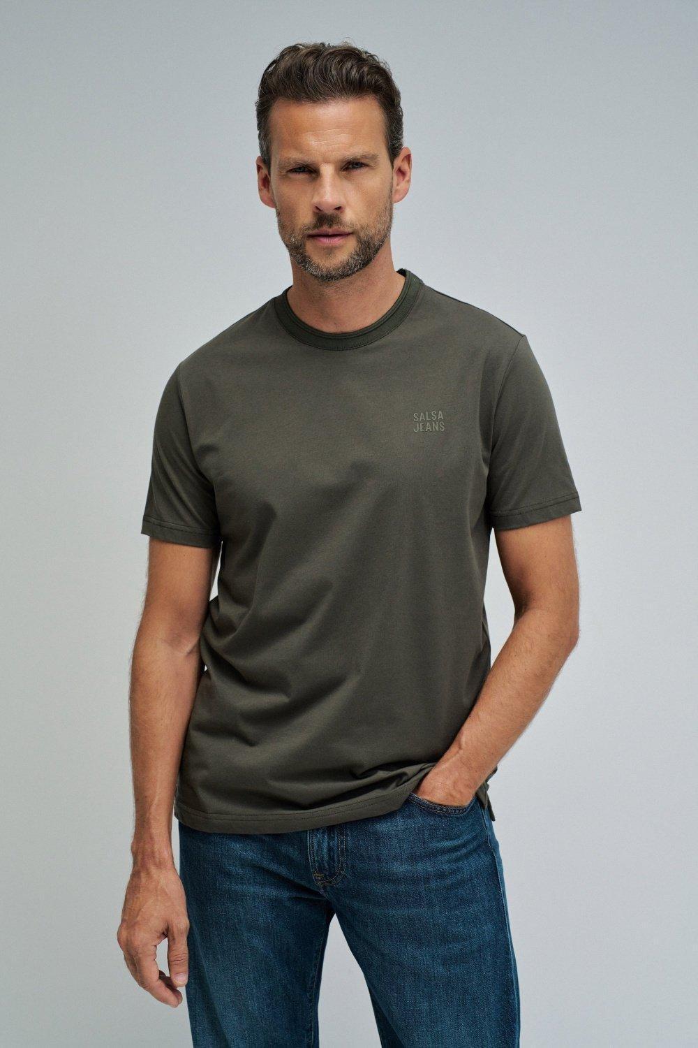 T-Shirt With Branding, Green, medium