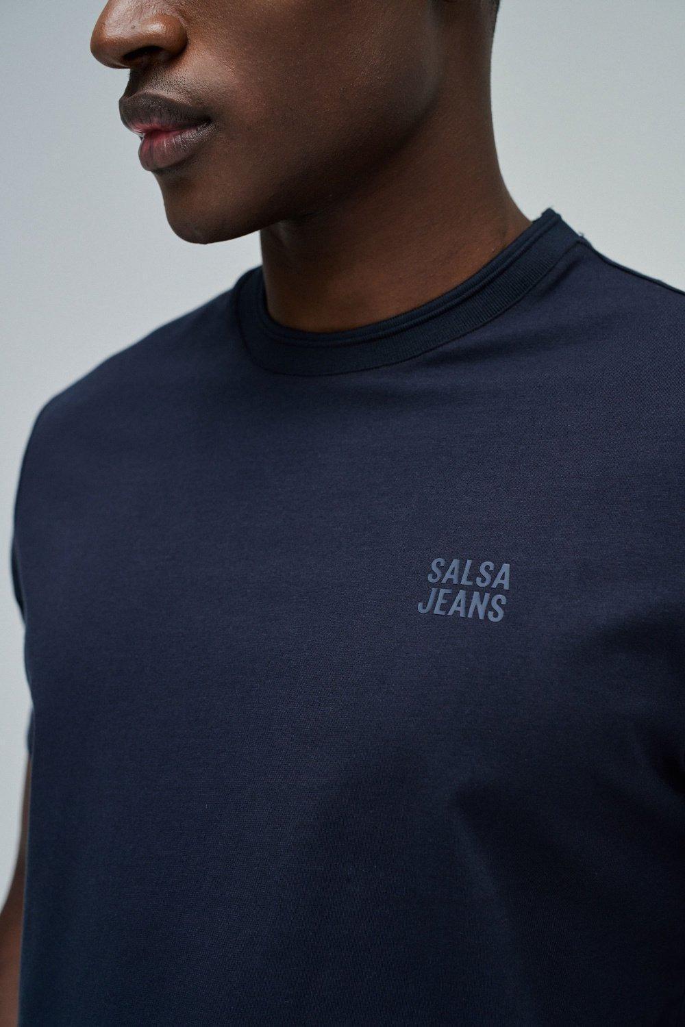 T-Shirt With Branding, Navy, large image number 4