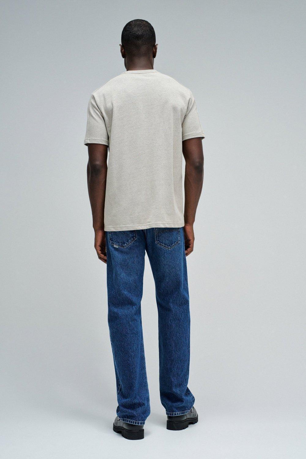 T-Shirt Regular Fit Melange Pique Structure, Beige, large image number 3