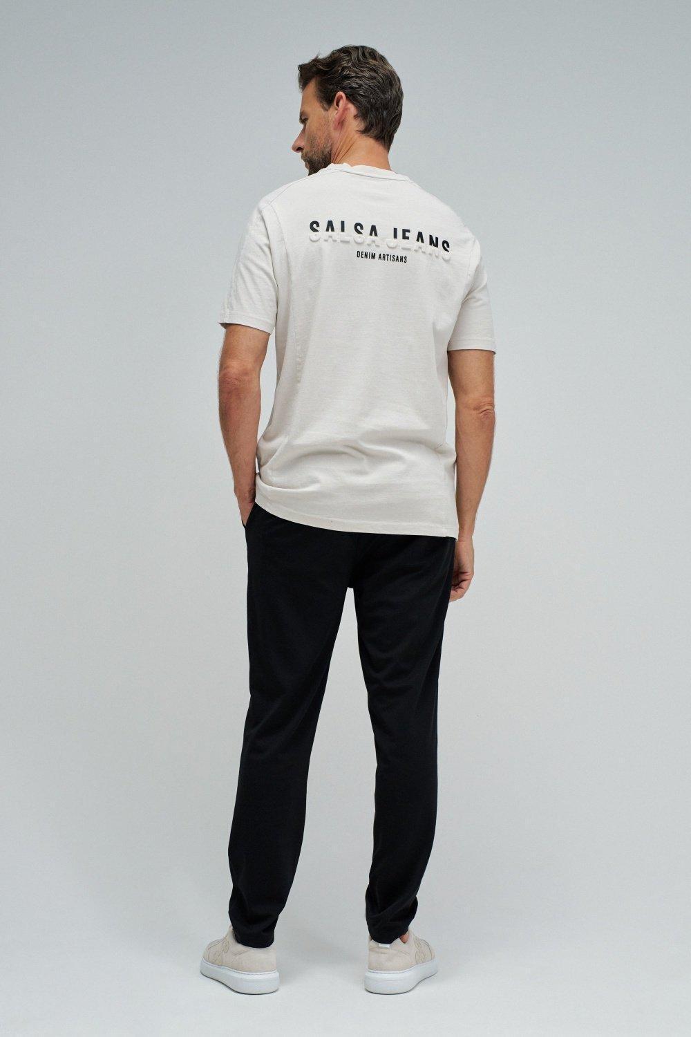 T-Shirt With Branding, Cream, large image number 3