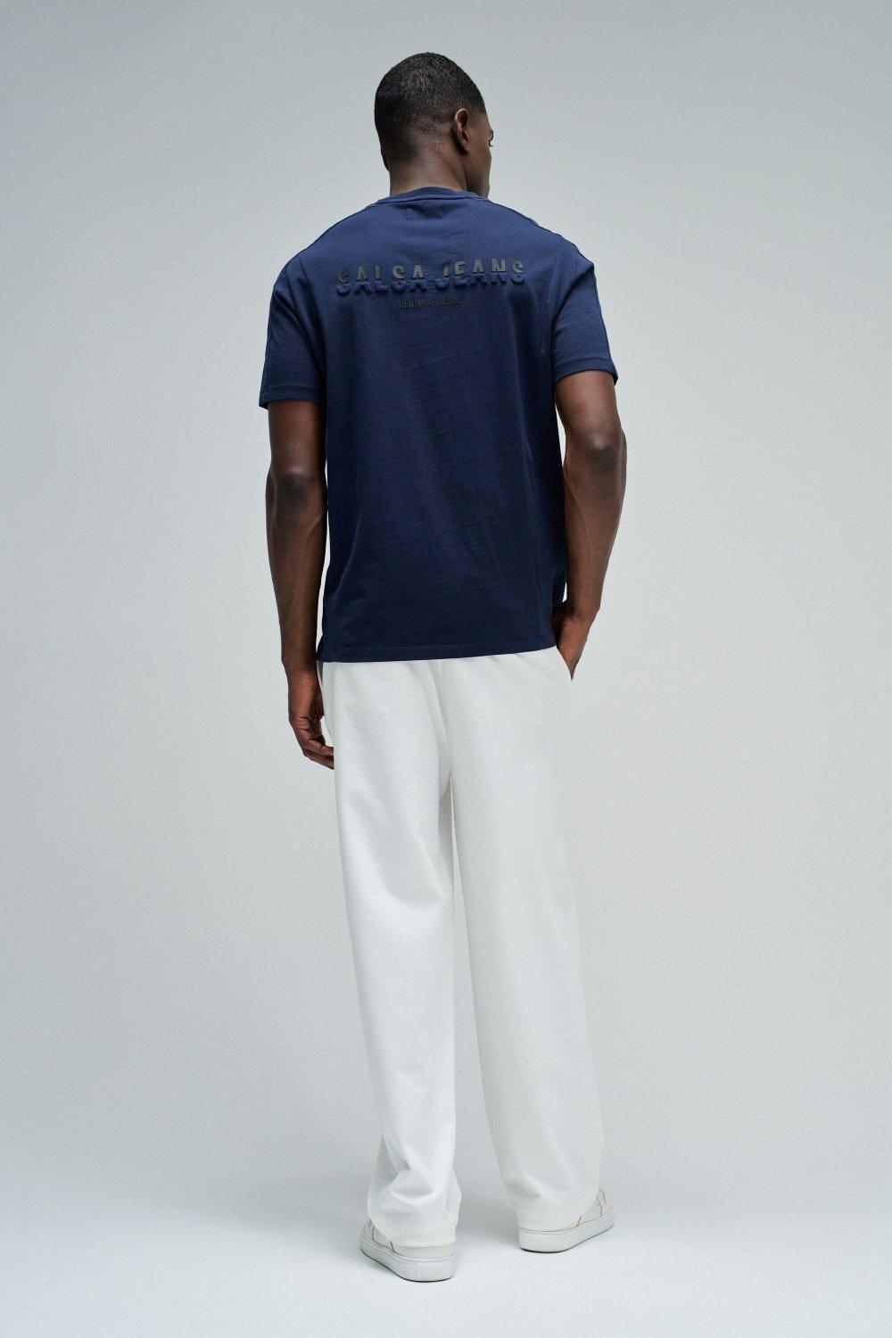 T-Shirt With Branding, Navy, large image number 3