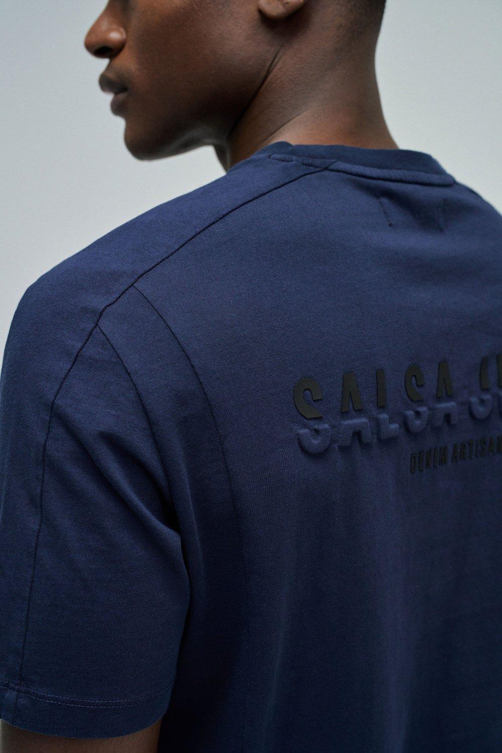 T-Shirt With Branding, Navy, large image number 4