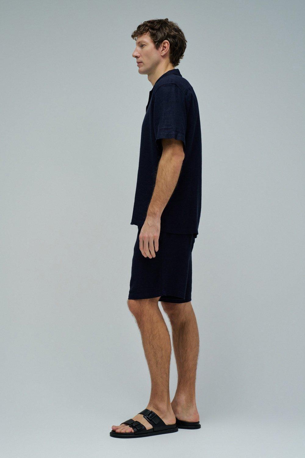 Shirt With Linen, Navy, medium