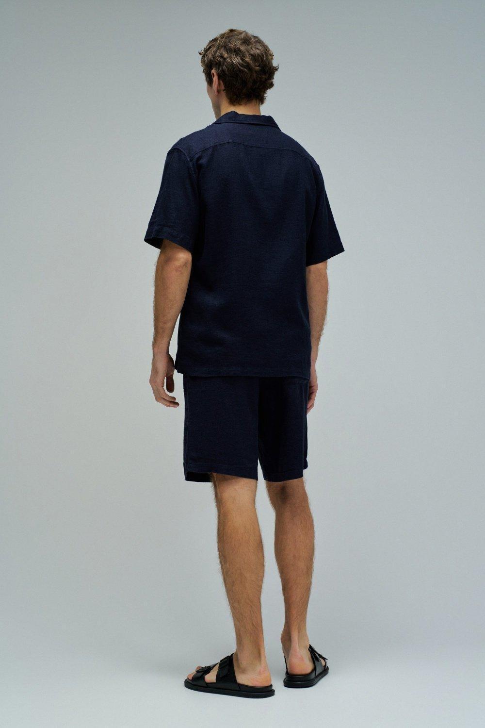 Shirt With Linen, Navy, large image number 3