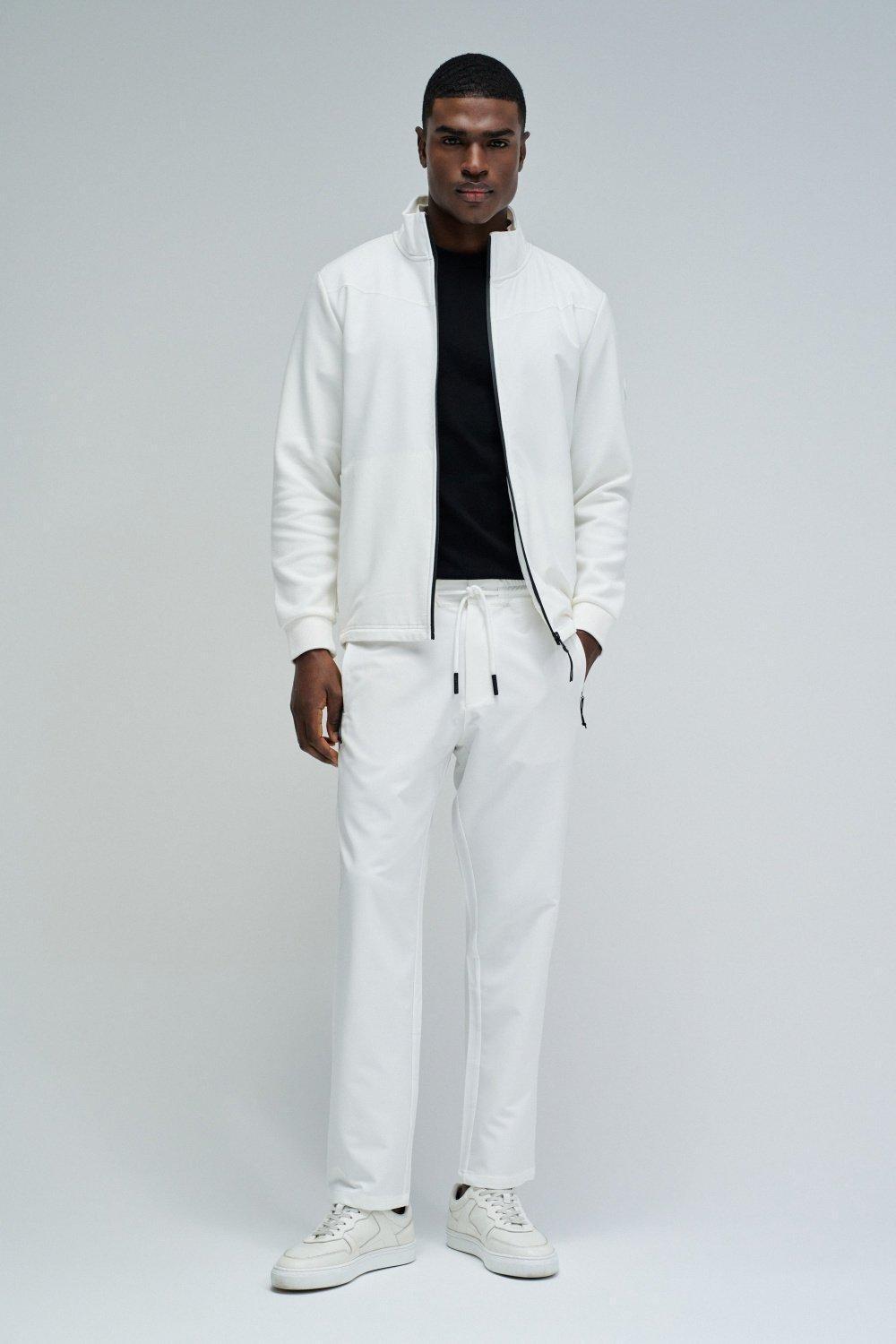 Jacket With Mix Materials, Pearl, medium