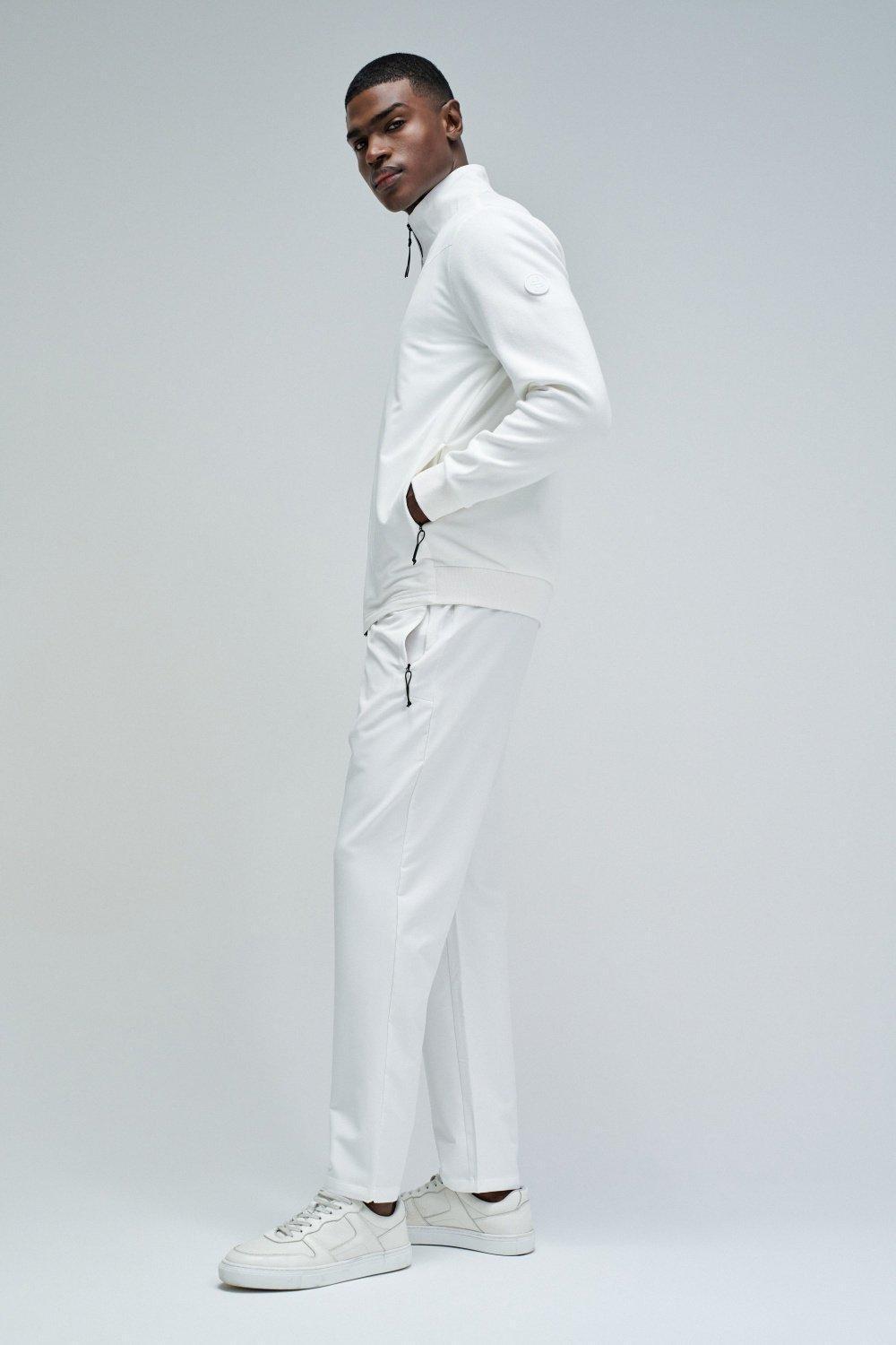 Jacket With Mix Materials, Pearl, medium