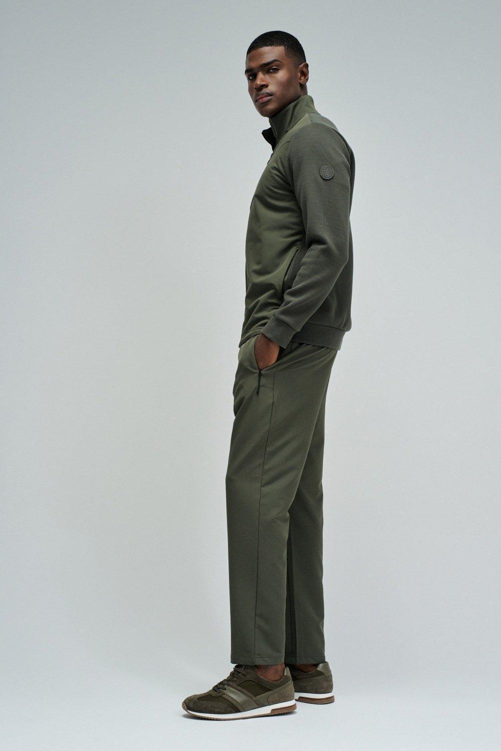 Jacket With Mix Materials, Green, medium